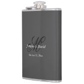 Attraktive Kalligrafie-Monogramm-Hochzeit Flachmann (Links)