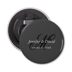 Attraktive Kalligrafie-Monogramm-Hochzeit Flaschenöffner