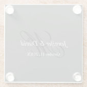 Attraktive Kalligrafie-Monogramm-Hochzeit Glasuntersetzer (Rückseite)