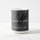 Attraktive Kalligrafie-Monogramm-Hochzeit Kaffeetasse (Mittel)