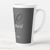 Attraktive Kalligrafie-Monogramm-Hochzeit Milchtasse (Rechts)