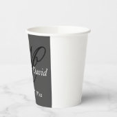 Attraktive Kalligrafie-Monogramm-Hochzeit Pappbecher (Links)