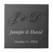 Attraktive kalligraphische Script Monogram Wedding Fliese (Vorderseite)