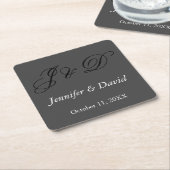 Attraktive kalligraphische Script Monogram Wedding Rechteckiger Pappuntersetzer (angewinkelt)