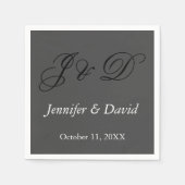 Attraktive kalligraphische Script Monogram Wedding Serviette (Vorderseite)