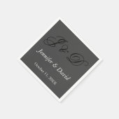 Attraktive kalligraphische Script Monogram Wedding Serviette (Ecke)