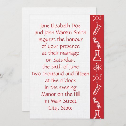 Attraktive Kräfte in Cherry Hochzeit Einladung (Vorne/Hinten)