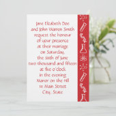 Attraktive Kräfte in Cherry Hochzeit Einladung (Stehend Vorderseite)