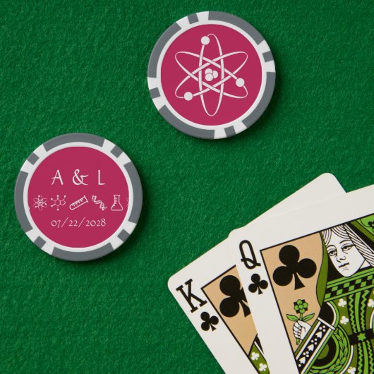 Attraktive Kräfte in Himbeere Pokerchips (Pokertisch (doppelt))