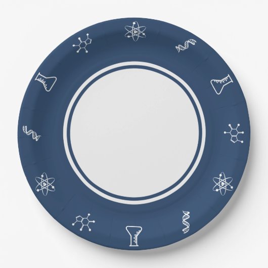Attraktive Kräfte in Navy Paper Plate Pappteller (Vorderseite)