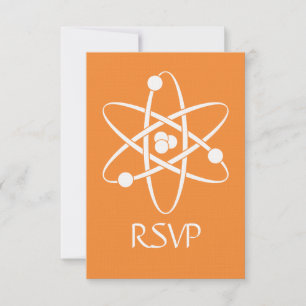 Attraktive Kräfte in Orange RSVP Card Karte