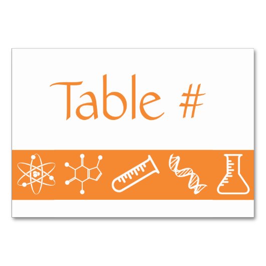 Attraktive Kräfte in Orange Table Card Tischnummer (Vorderseite)