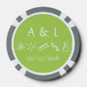 Attraktive Kräfte in Peridot Pokerchips (Rückseite)