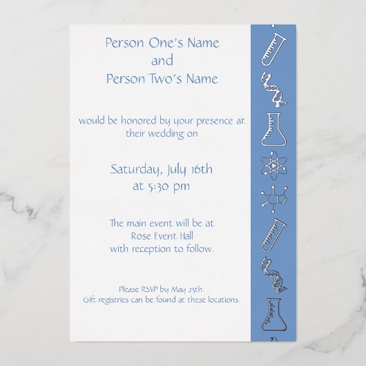 Attraktive Kräfte in Periwinkle Foil Einladung (Vorderseite)