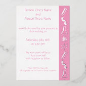 Attraktive Kräfte in Petal Pink Foil Einladung (Vorderseite)