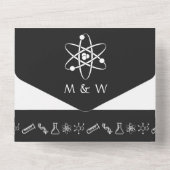 Attraktive Kräfte in Schwarz All In One Einladung (Rückseite)