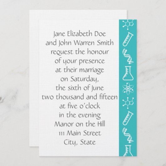 Attraktive Kräfte in Türkis Hochzeit Einladung (Vorne/Hinten)