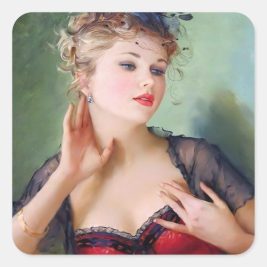 attraktive Lady Sticker (Vorderseite)