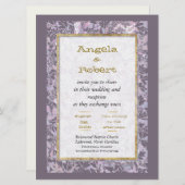 Attraktive Mauve Floral Wedding Einladung (Vorne/Hinten)