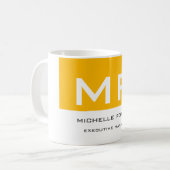 Attraktive Mit Monogramm gelbe Farbe Weiß Ihr Name Kaffeetasse (Vorderseite Links)