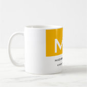 Attraktive Mit Monogramm gelbe Farbe Weiß Ihr Name Kaffeetasse (Links)