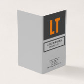 Attraktive Mit Monogramm Grau Schlicht Visitenkarten (Vorderseite)