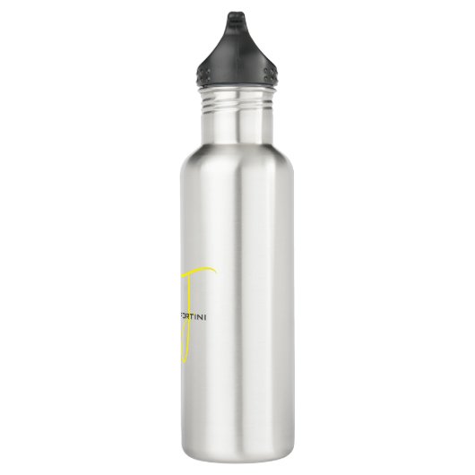 Attraktive Monogram gelb weiß Moderne Minimalistis Edelstahlflasche (Rechts)