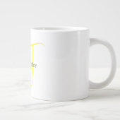 Attraktive Monogram gelb weiß Moderne Minimalistis Jumbo-Tasse (Rechts)