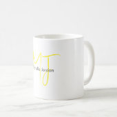 Attraktive Monogram gelb weiß Moderne Minimalistis Kaffeetasse (VorderseiteRechts)