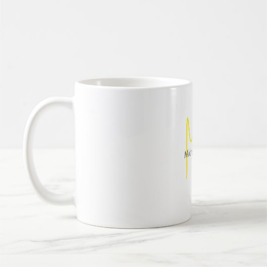 Attraktive Monogram gelb weiß Moderne Minimalistis Kaffeetasse (Links)