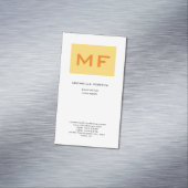 Attraktive Monogram gelb weiß Moderne Minimalistis Magnetische Visitenkarte (Beispiel)