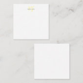 Attraktive Monogram gelb weiß Moderne Minimalistis Mitteilungskarte (Vorne/Hinten)