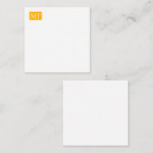 Attraktive Monogram gelb weiß Moderne Minimalistis Mitteilungskarte (Vorne/Hinten)