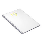 Attraktive Monogram gelb weiß Moderne Minimalistis Notizblock (Rechte Seite)
