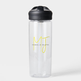 Attraktive Monogram gelb weiß Moderne Minimalistis Trinkflasche