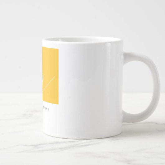 Attraktive Monogram gelb weiß Moderne Schlicht Jumbo-Tasse (Rechts)