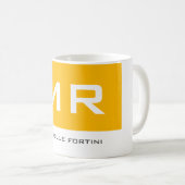 Attraktive Monogram gelb weiß Moderne Schlicht Kaffeetasse (VorderseiteRechts)
