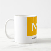 Attraktive Monogram gelb weiß Moderne Schlicht Kaffeetasse (Links)
