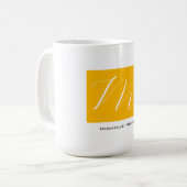 Attraktive Monogram gelb weiß Moderne Schlicht Kaffeetasse (Vorderseite Links)