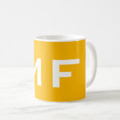 Attraktive Monogram gelb weiß Moderne Schlicht Kaffeetasse (VorderseiteRechts)