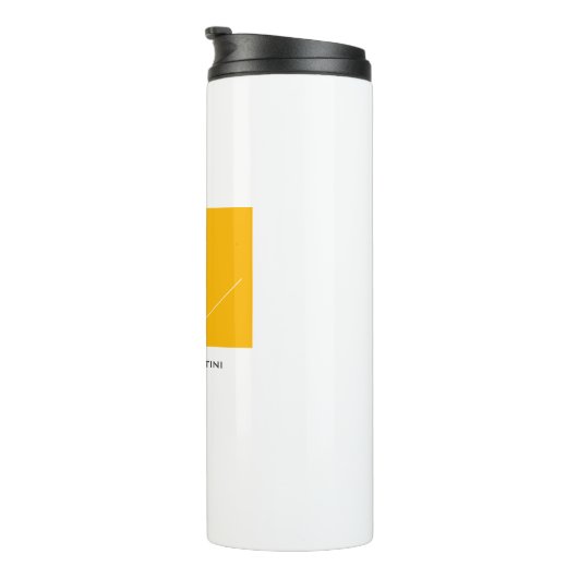 Attraktive Monogram gelb weiß Moderne Schlicht Thermosbecher (Nach rechts gedreht)