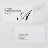 Attraktive Monogram Makeup Artist Business Card Visitenkarte (Vorne/Hinten)