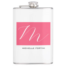 Attraktive Monogram Pink White Modern Schlicht