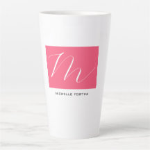 Attraktive Monogram Pink White Modern Schlicht