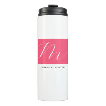 Attraktive Monogram Pink White Modern Schlicht