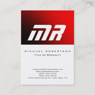 Attraktive Monogram White Red Cool Business Card Visitenkarte