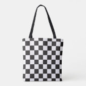 Attraktive Monogramm Cool kariert Schwarz-Weiß Tasche (Rückseite)