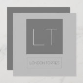 Attraktive Monogramm Grau Schlicht (Vorne/Hinten)