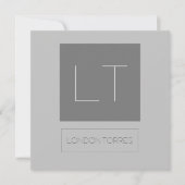 Attraktive Monogramm Grau Schlicht (Vorderseite)