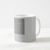 Attraktive Monogramm Grau Schlicht Chic Kaffeetasse (VorderseiteRechts)